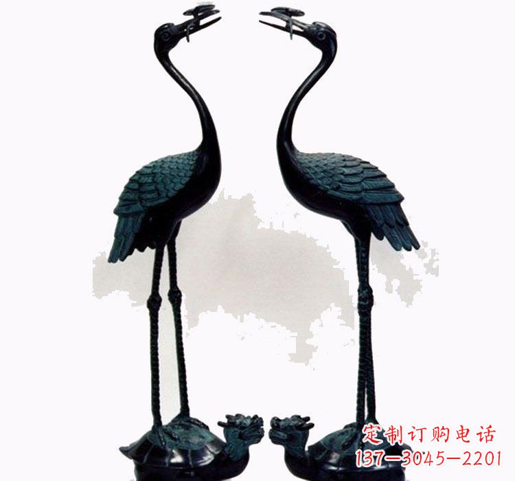 甘肃铜雕仙鹤和龙龟