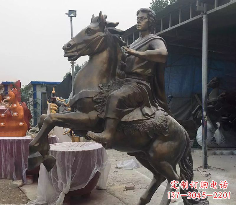 甘肃铜雕现代骑马人物公园景观