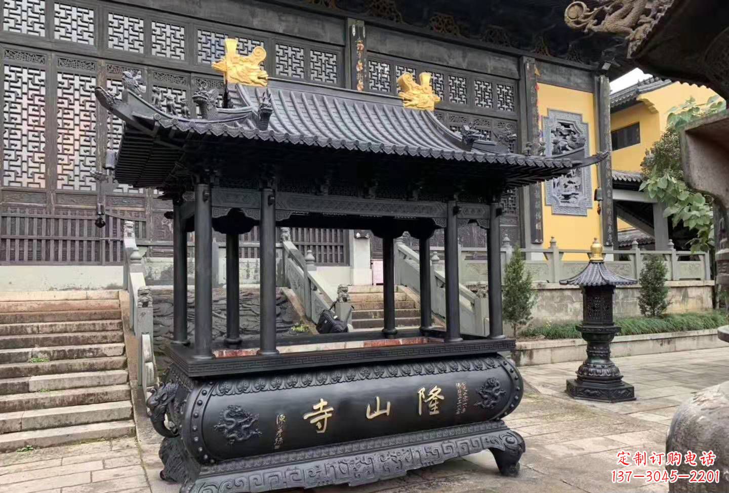 甘肃铜雕香炉寺庙景观户外摆件