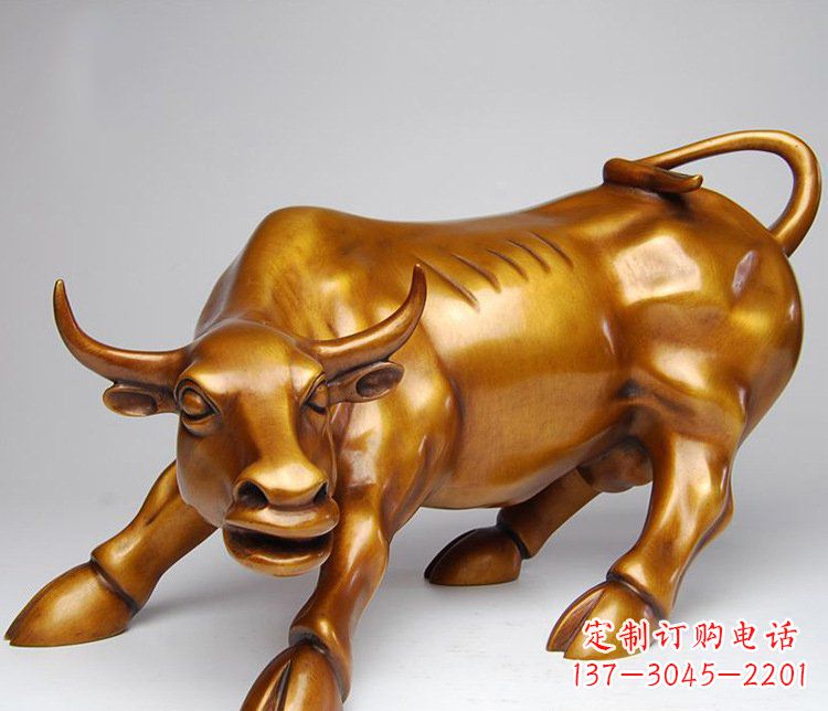 甘肃铜雕小区动物牛摆件 (2)
