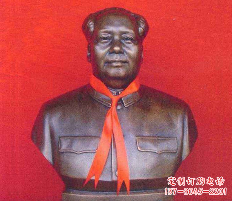 甘肃铜雕校园红领巾主席雕塑摆件