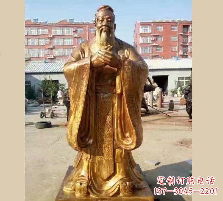 甘肃铜雕校园孔子
