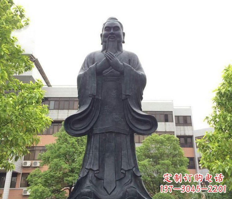甘肃铜雕学校孔子圣人雕塑摆件