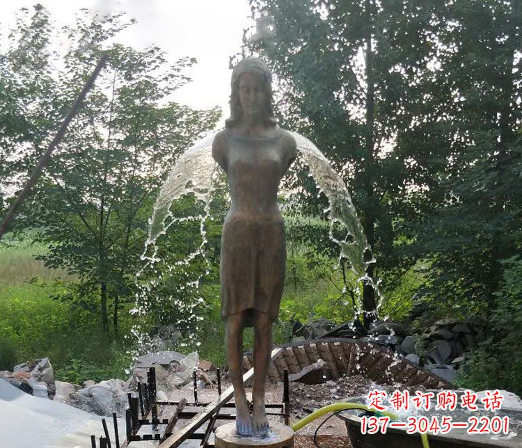 甘肃铜雕园林天使雕塑摆件
