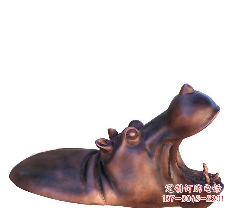 甘肃铜雕张嘴河马