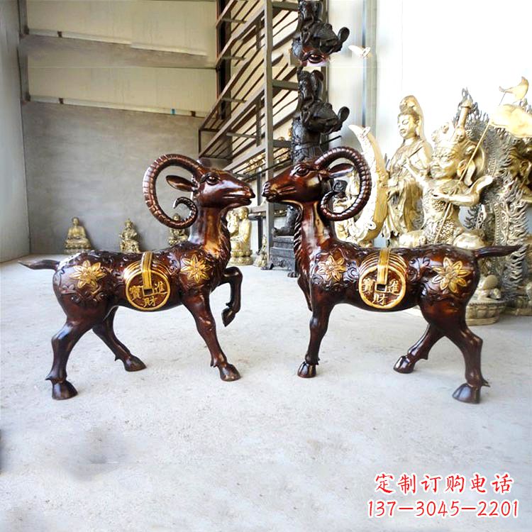 甘肃铜雕招财山羊