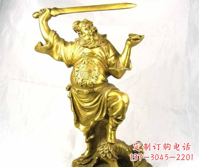甘肃铜雕赵公明古代人物雕塑