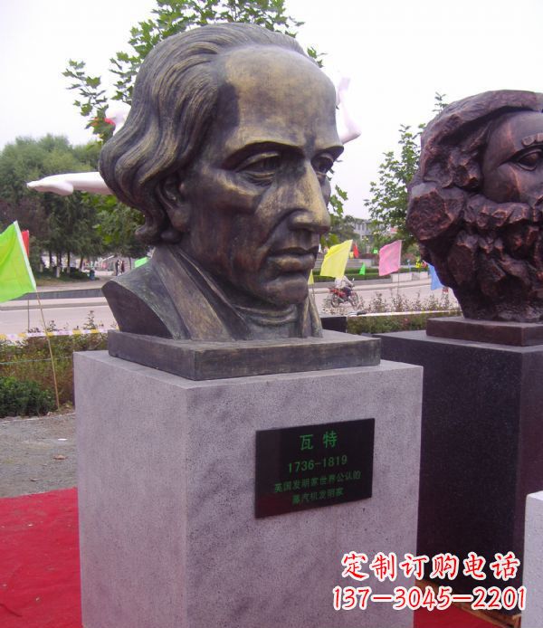 甘肃瓦特胸像名人铜雕 (2)