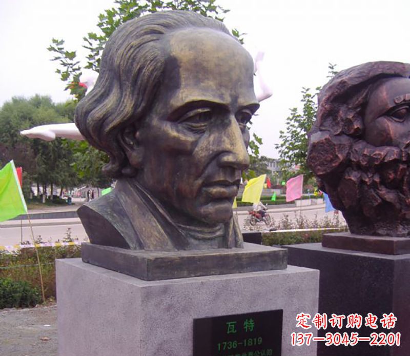 甘肃瓦特胸像名人铜雕