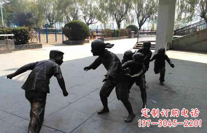 甘肃玩老鹰捉小鸡的儿童铜雕222