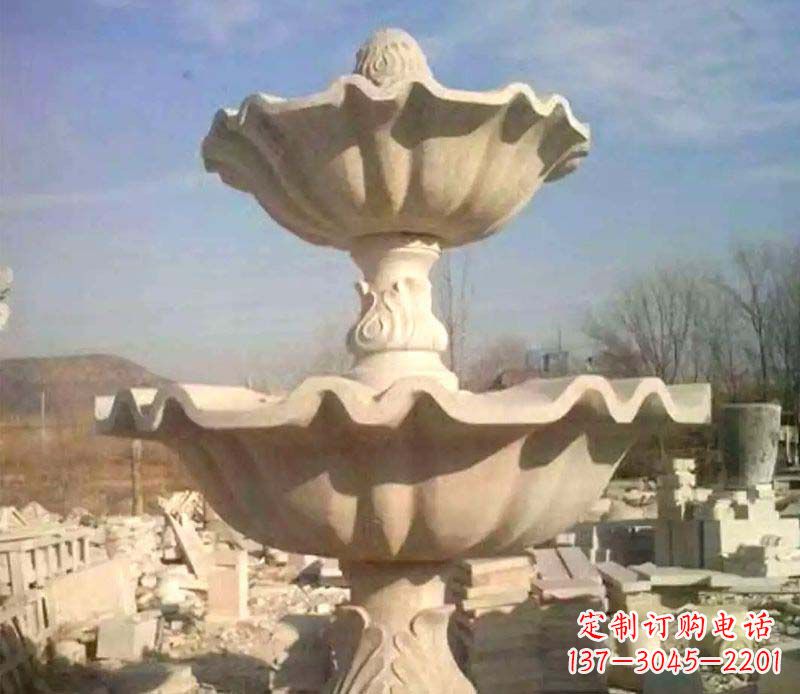 甘肃晚霞红大型喷泉石雕