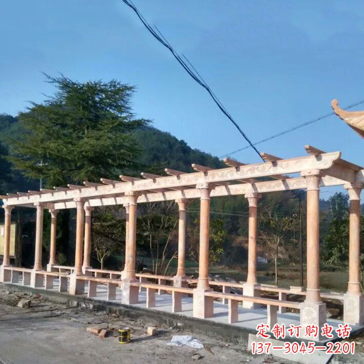 甘肃晚霞红花架长廊