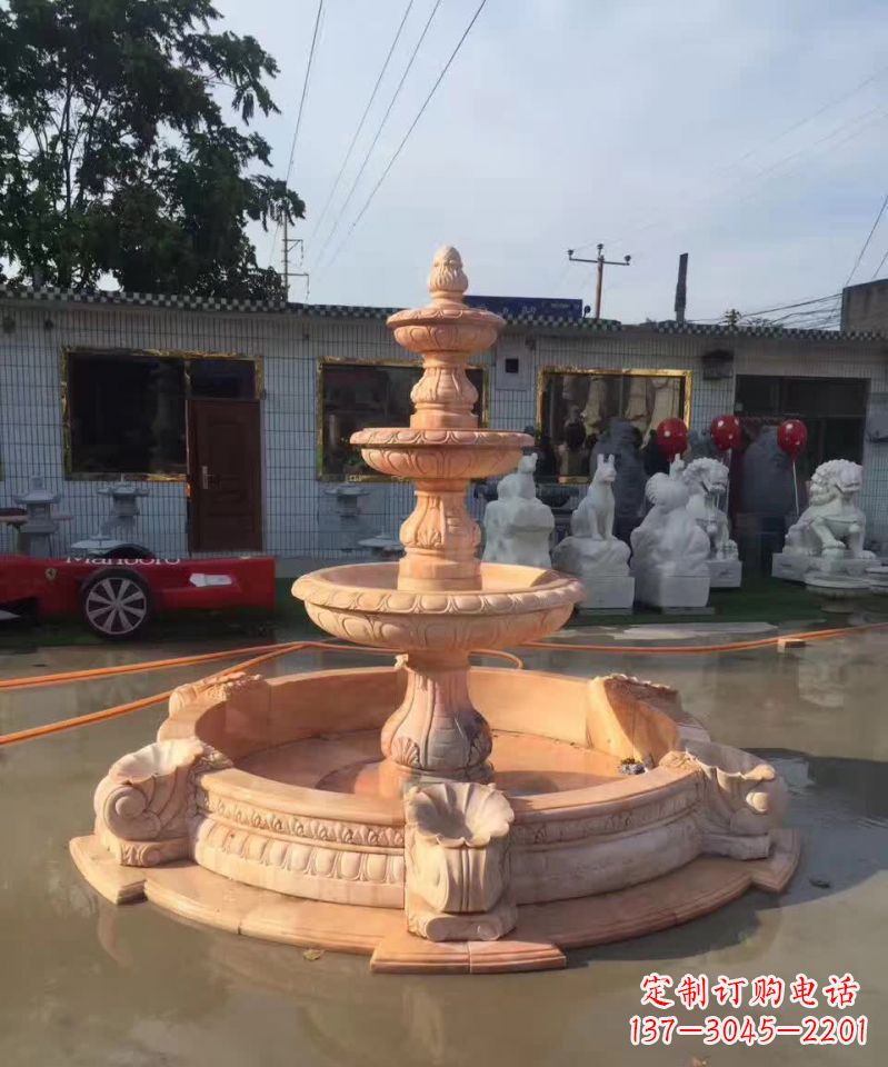 甘肃晚霞红欧式流水喷泉