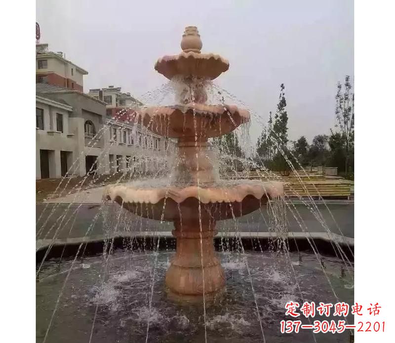 甘肃晚霞红喷泉雕塑