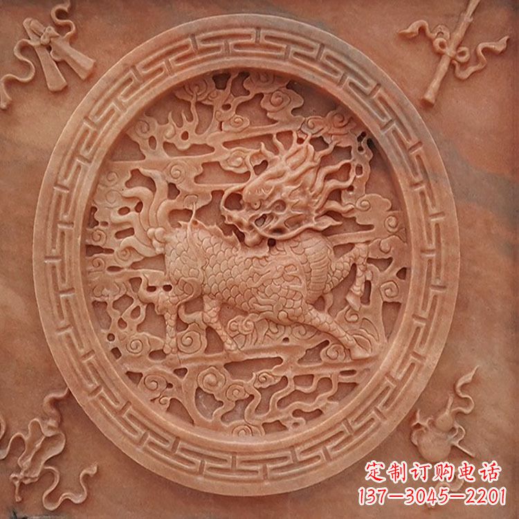甘肃晚霞红麒麟建筑装饰壁画
