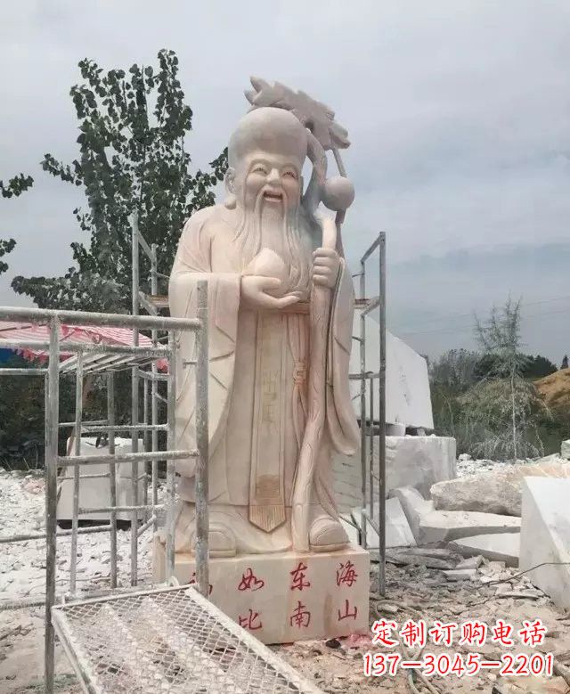 甘肃晚霞红神像老寿星雕塑