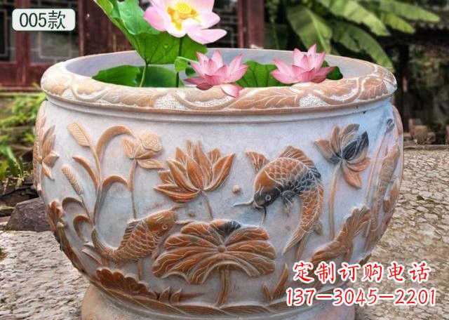 甘肃晚霞红水缸鱼缸雕塑