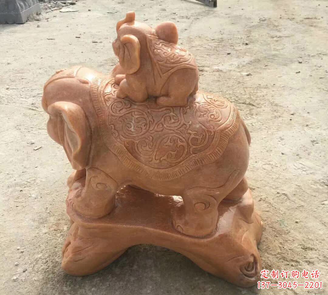 甘肃晚霞红小象招财动物
