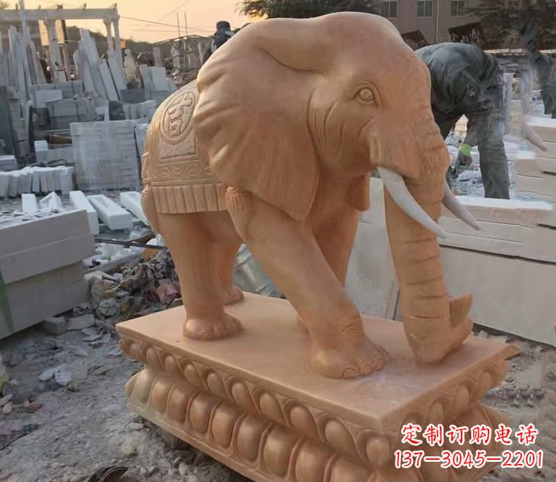 甘肃晚霞红元宝招财大象