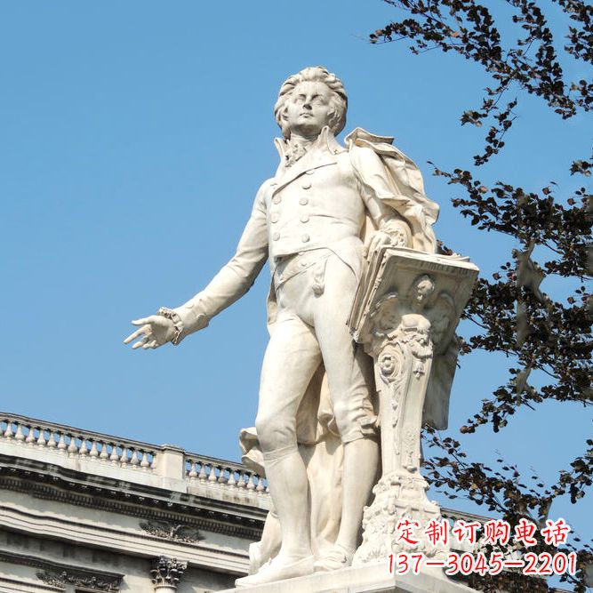甘肃维也纳古典乐派代表人物之莫扎特汉白玉石雕像