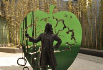 甘肃拿着苹果的牛顿西方名人铜雕