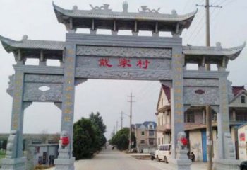 甘肃精美绝伦的农村三门牌坊石雕