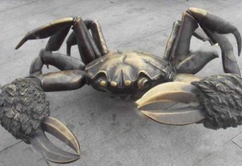 甘肃中领雕塑以传统工艺出品的螃蟹铜雕，是杰出…