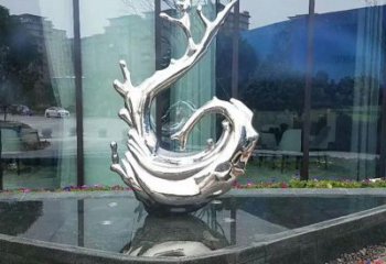甘肃炫耀雕塑——不锈钢火苗抽象雕塑