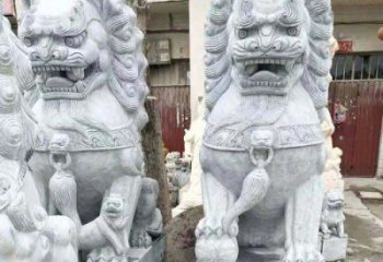 甘肃象征力量的大理石狮子石雕