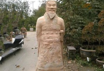 甘肃中领雕塑：以秦始皇晚霞红石雕像闻名