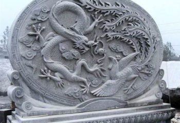 甘肃青石古典美——龙凤呈祥雕塑