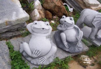 甘肃别具一格的青石青蛙喷水雕塑
