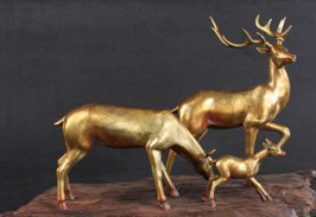 甘肃三只小鹿公园动物铜雕，把自然气息带回家