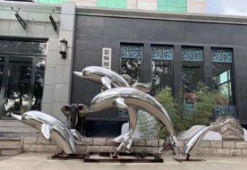 甘肃高端定制不锈钢海豚雕塑