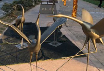 甘肃上海不锈钢动物鹤雕塑，精美绝伦