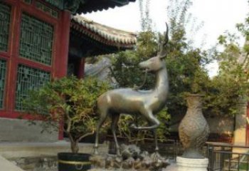 甘肃神鹿寺庙铜雕动物定制