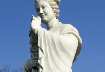 甘肃十二花神之三月桃花息夫人汉白玉精美美女雕像