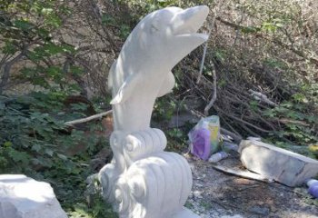 甘肃石雕海豚海浪