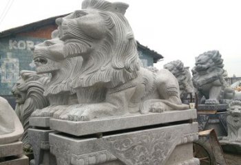 甘肃优质石雕汇丰狮子雕塑
