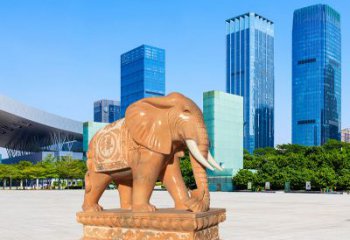 甘肃大象雕塑，现代大象喷水雕塑，营造雅致优雅氛围