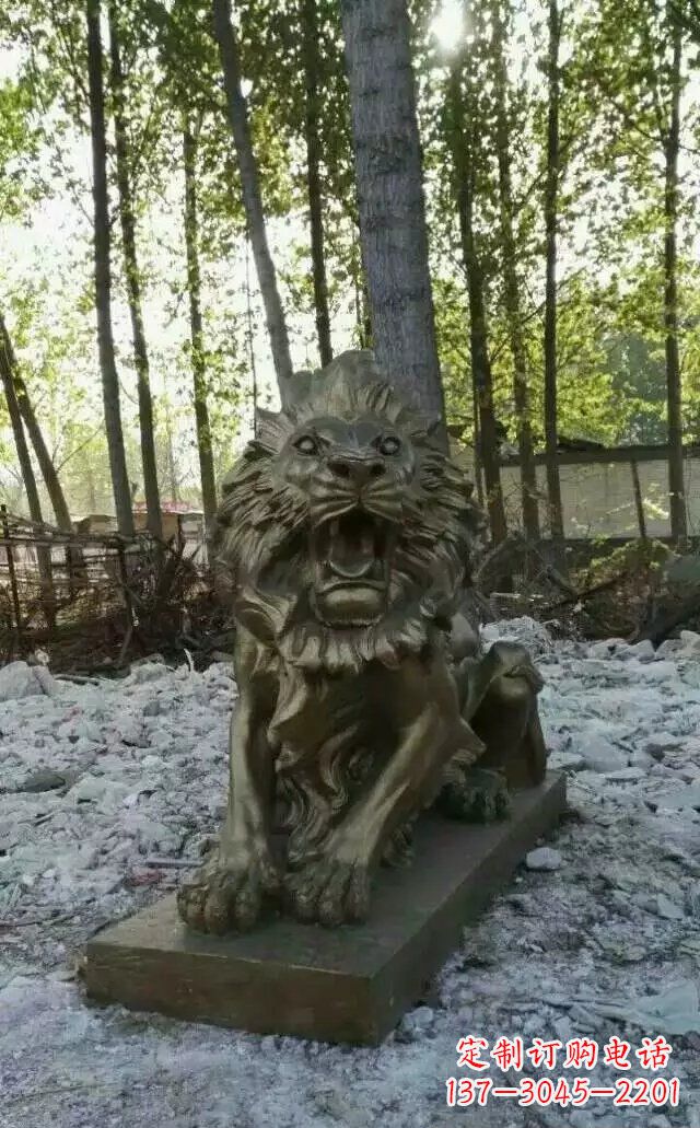 甘肃卧着的西洋狮子铜雕 (2)