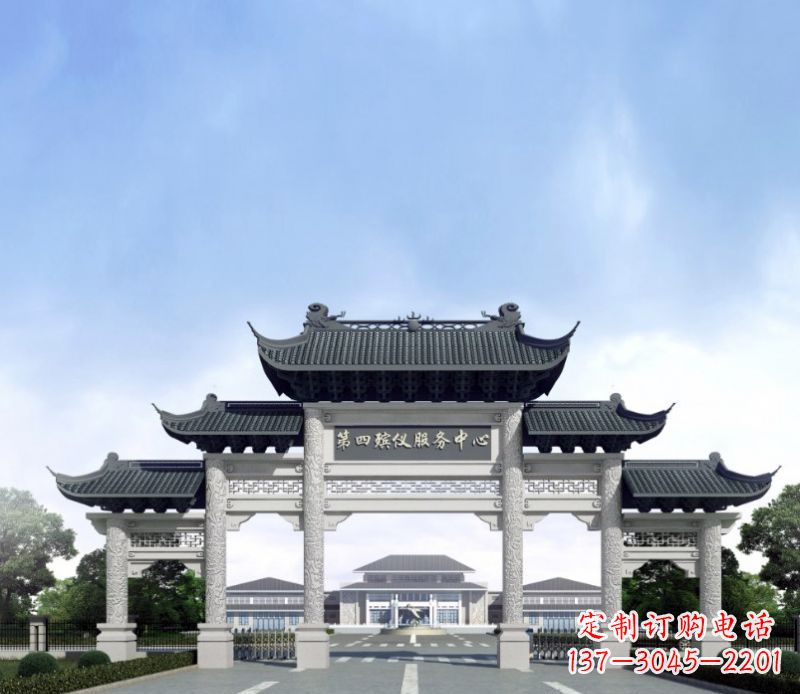甘肃五门景观石牌坊