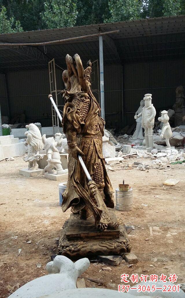 甘肃武财神关公玻璃钢仿铜雕塑