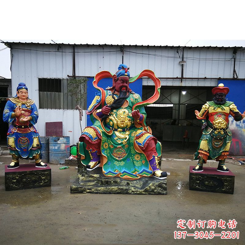 甘肃武财神关公彩绘雕塑