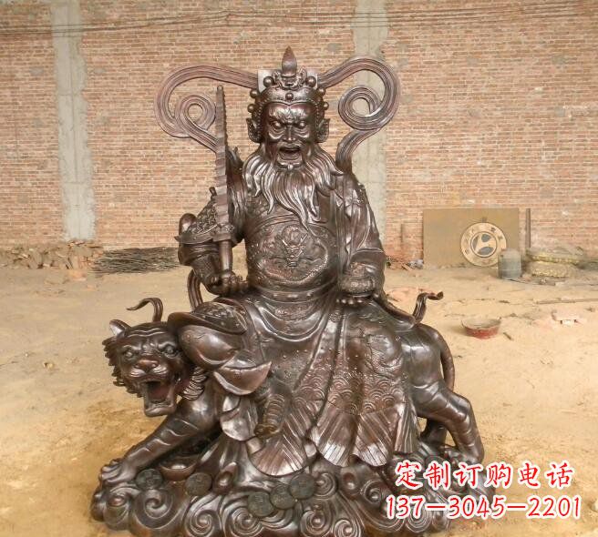 甘肃武财神赵公明铜雕