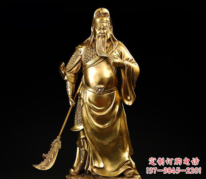 甘肃武圣握刀关公铜雕