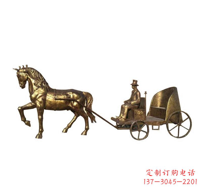 甘肃西方马车铜雕