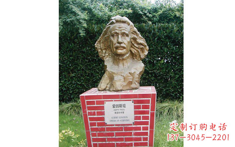甘肃西方名人爱因斯坦头像铜雕