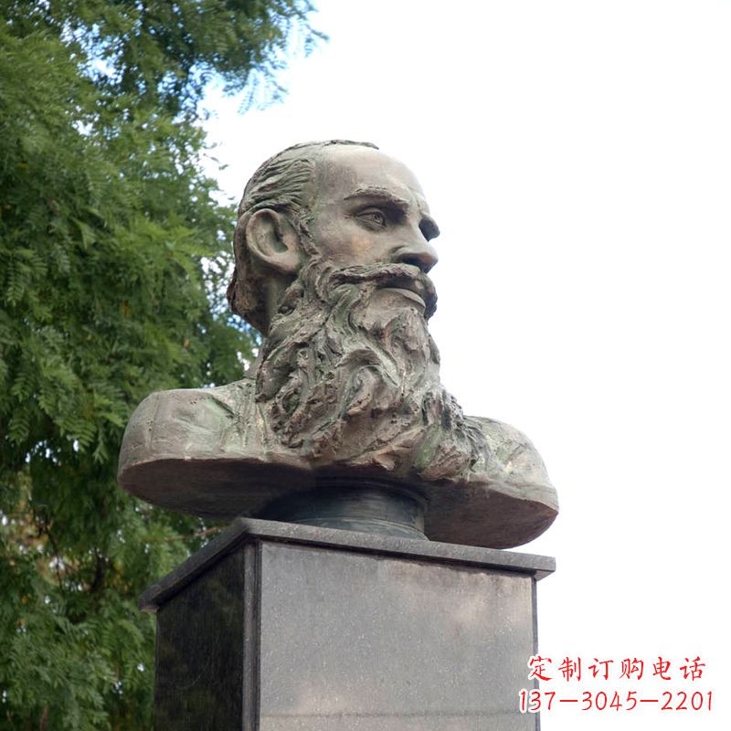 甘肃西方名人俄国现实主义作家托尔斯泰胸像雕塑摆件