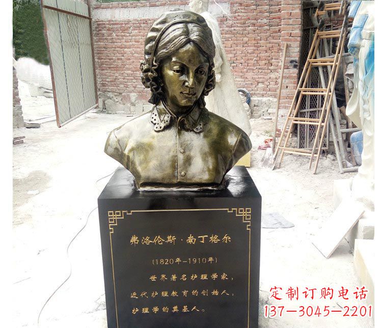 甘肃西方名人南丁格尔胸像铜雕